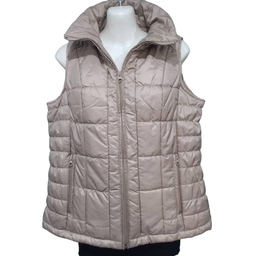 New York‎ & Company Zip Up Puffer Vest Beige Size S NWT